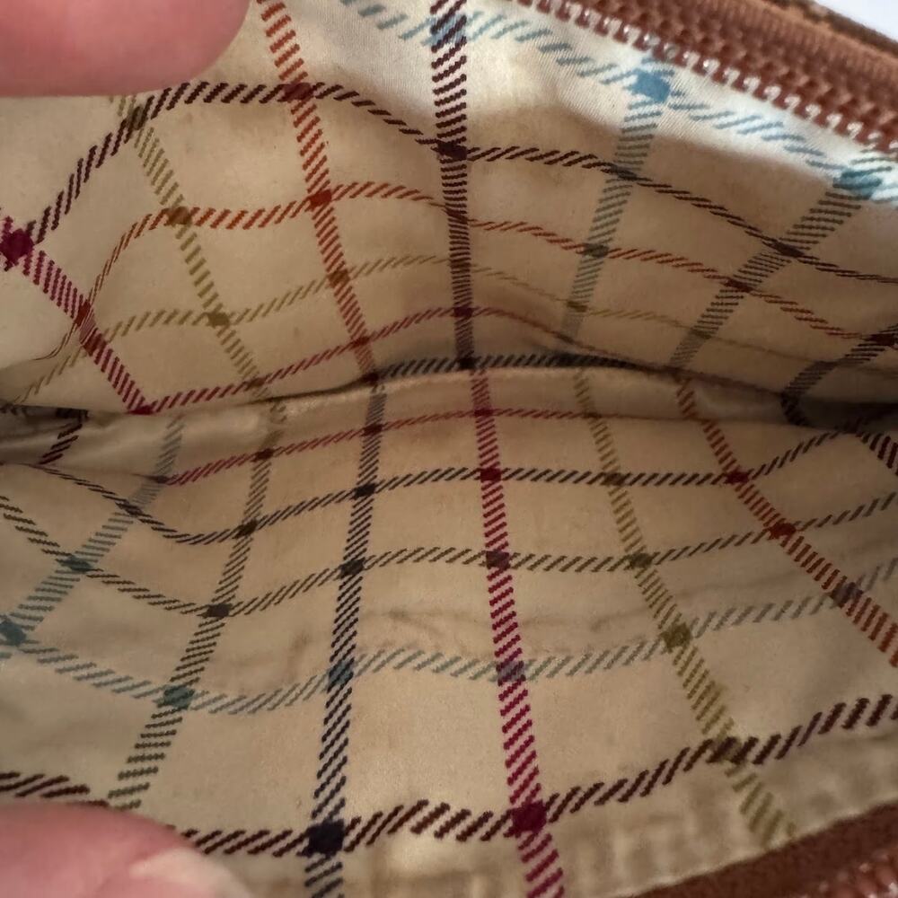 Coach Signature Jacquard Bleecker Buckle Wristlet Brown Leather Clutch Vtg Y2K - Picture 5 of 9